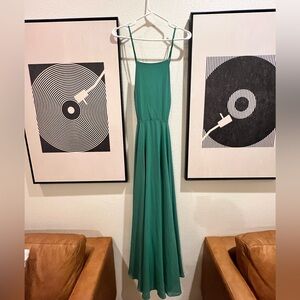 Lulu's Teal Backless Maxi Dress